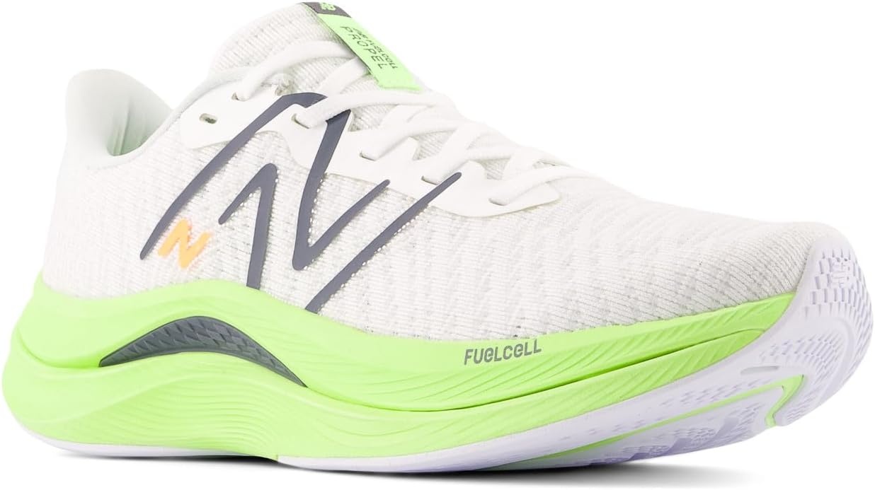 image:imageNew Balance Womens FuelCell Propel V4 Running ShoeWhiteBleached Lime GloGraphite