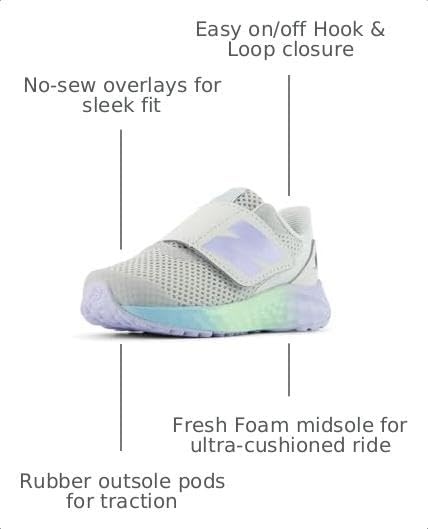 image:imageNew Balance unisexbaby babyboys Fresh Foam Arishi V4 Hook amp LoopGrey MatterDaybreak