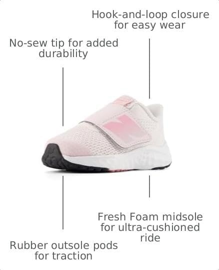 image:imageNew Balance unisexbaby babyboys Fresh Foam Arishi V4 Hook amp LoopPink SaltDouble Bubble