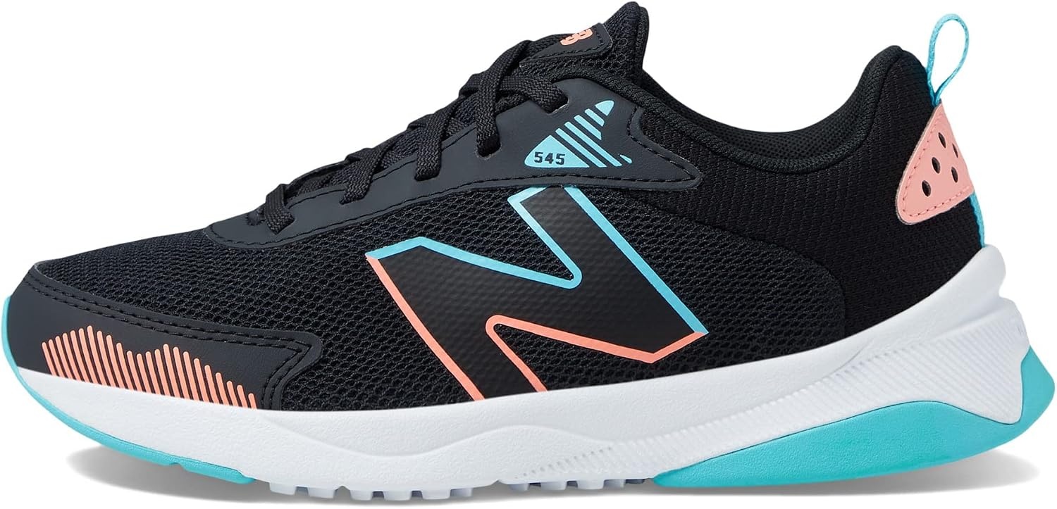 image:imageNew Balance unisexchild 545 V1 LaceupBlackGrapefruitSummer Aqua