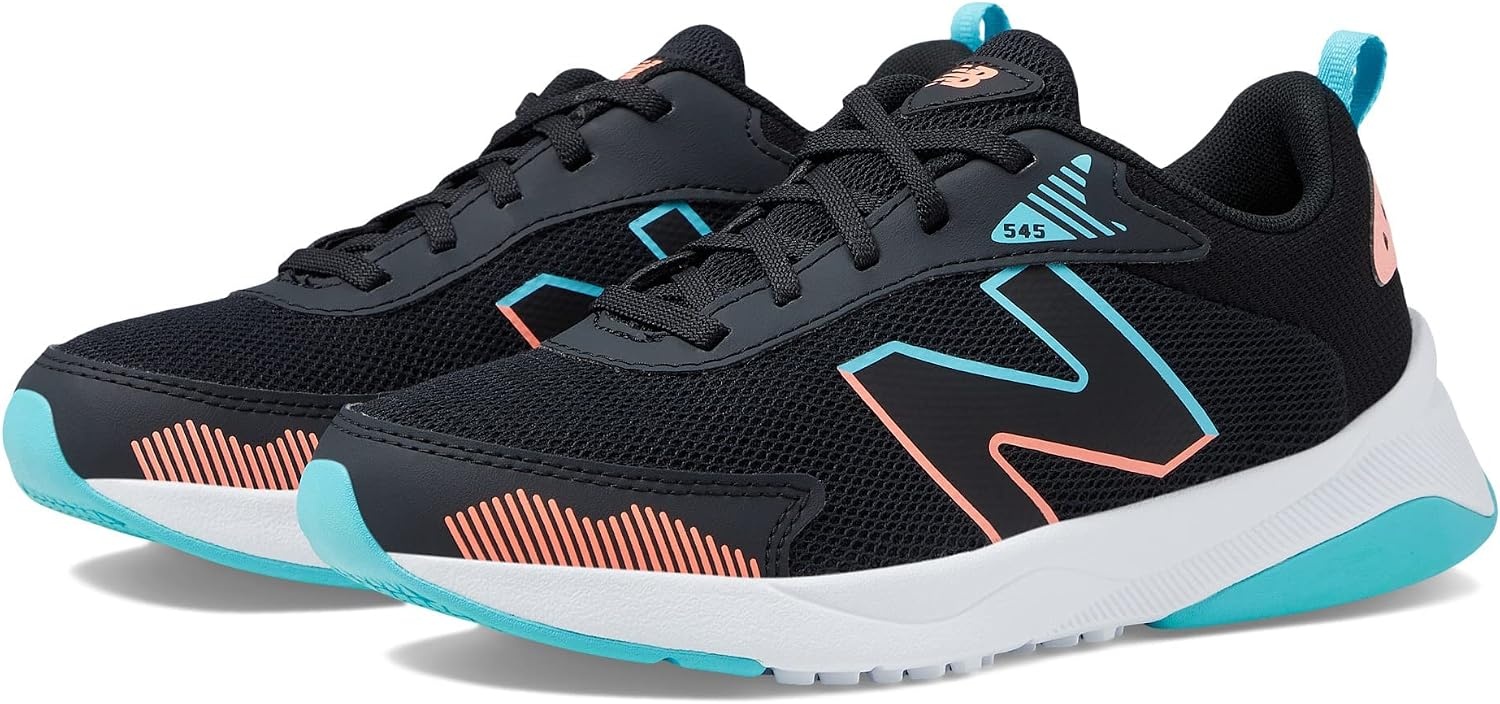 image:imageNew Balance unisexchild 545 V1 LaceupBlackGrapefruitSummer Aqua