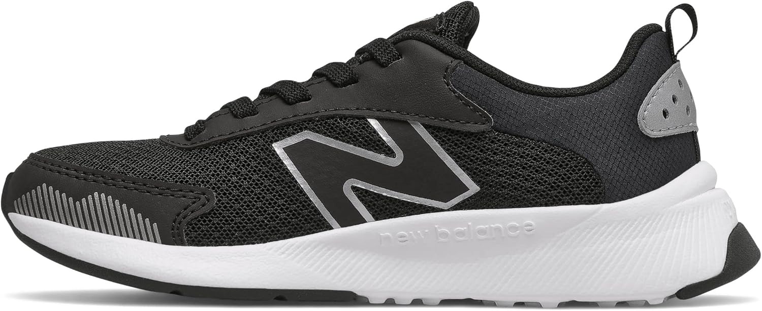 image:imageNew Balance unisexchild 545 V1 LaceupBlackWhiteSilver Metallic