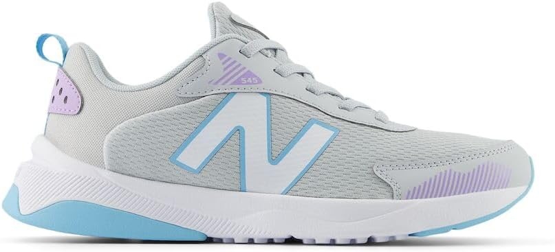 image:imageNew Balance unisexchild 545 V1 LaceupGraniteLilac GloTeam Sky Blue