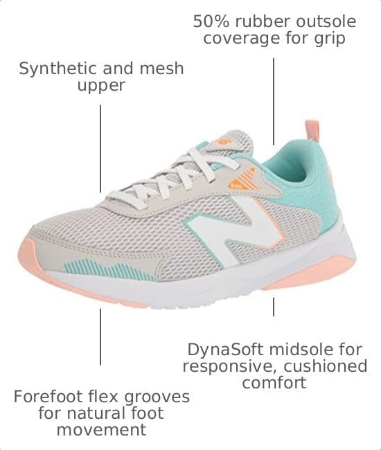 image:imageNew Balance unisexchild 545 V1 LaceupSummer FogSurfPeach Glaze