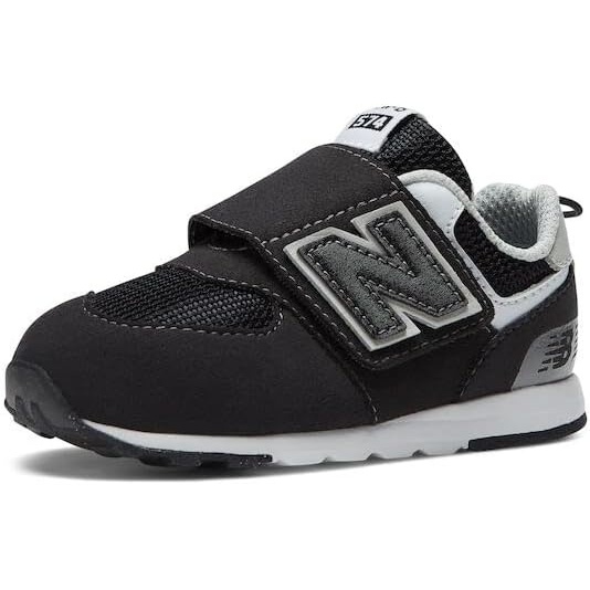 image:imageNew Balance Baby Boys 574 Newb HookandLoop Sneakers Casual ShoesBlackSilver Metallic