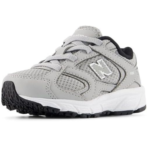 image:imageNew Balance Kids 408 Bungee Lace Casual ShoesRaincloudSilver Metallic