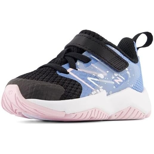 image:imageNew Balance Kids Rave Run V2 Hook and Loop Road Running ShoesBlackBlue LagunaLight Raspberry