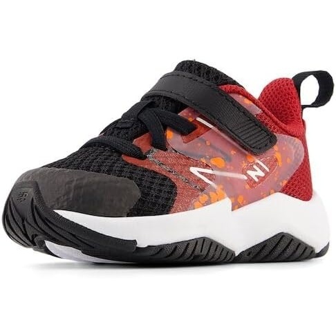 image:imageNew Balance Kids Rave Run V2 Hook and Loop Road Running ShoesBlackTrue RedBlaze Orange