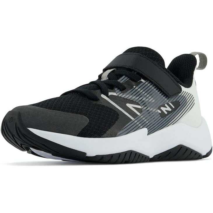 image:imageNew Balance Kids Rave Run V2 Hook and Loop Road Running ShoesBlackWhite