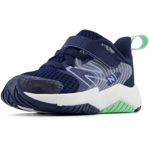 image:imageNew Balance Kids Rave Run V2 Hook and Loop Road Running ShoesNb NavyElectric SkySweetgrass
