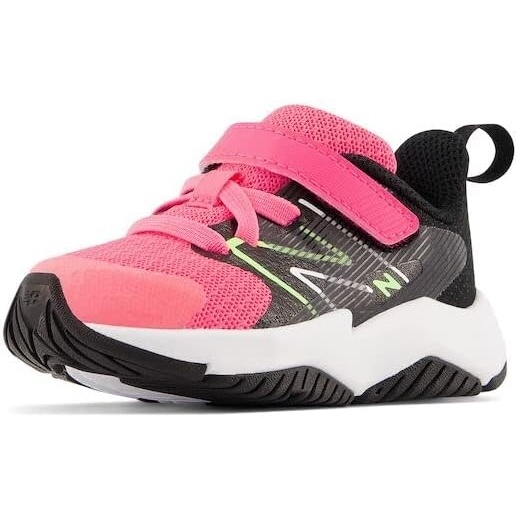 image:imageNew Balance Kids Rave Run V2 Hook and Loop Road Running ShoesNeon PinkPhantomBleached Lime Glo