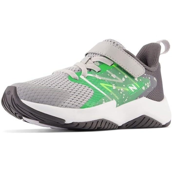 image:imageNew Balance Kids Rave Run V2 Hook and Loop Road Running ShoesRaincloudGreen PunchPixel Green