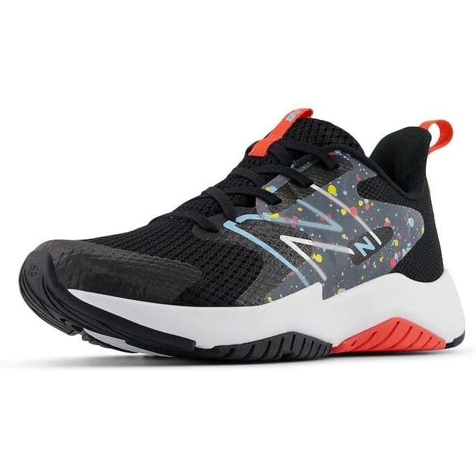 image:imageNew Balance Kids Rave Run V2 LaceUp Running ShoesBlackBlast RedTeam Sky Blue