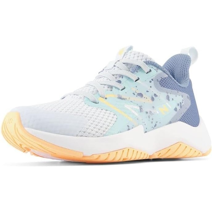 image:imageNew Balance Kids Rave Run V2 LaceUp Running ShoesIce BlueBright CyanSolar Flare
