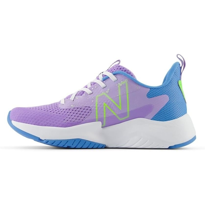 image:imageNew Balance Kids Rave Run V2 LaceUp Running ShoesLilac GloSky BluePixel Green