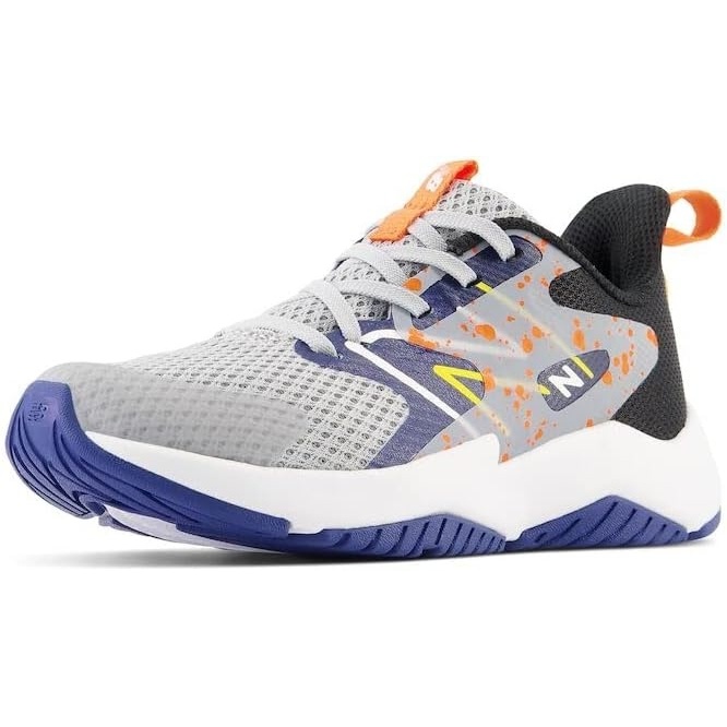 image:imageNew Balance Kids Rave Run V2 LaceUp Running ShoesRain CloudNight SkyBlaze Orange