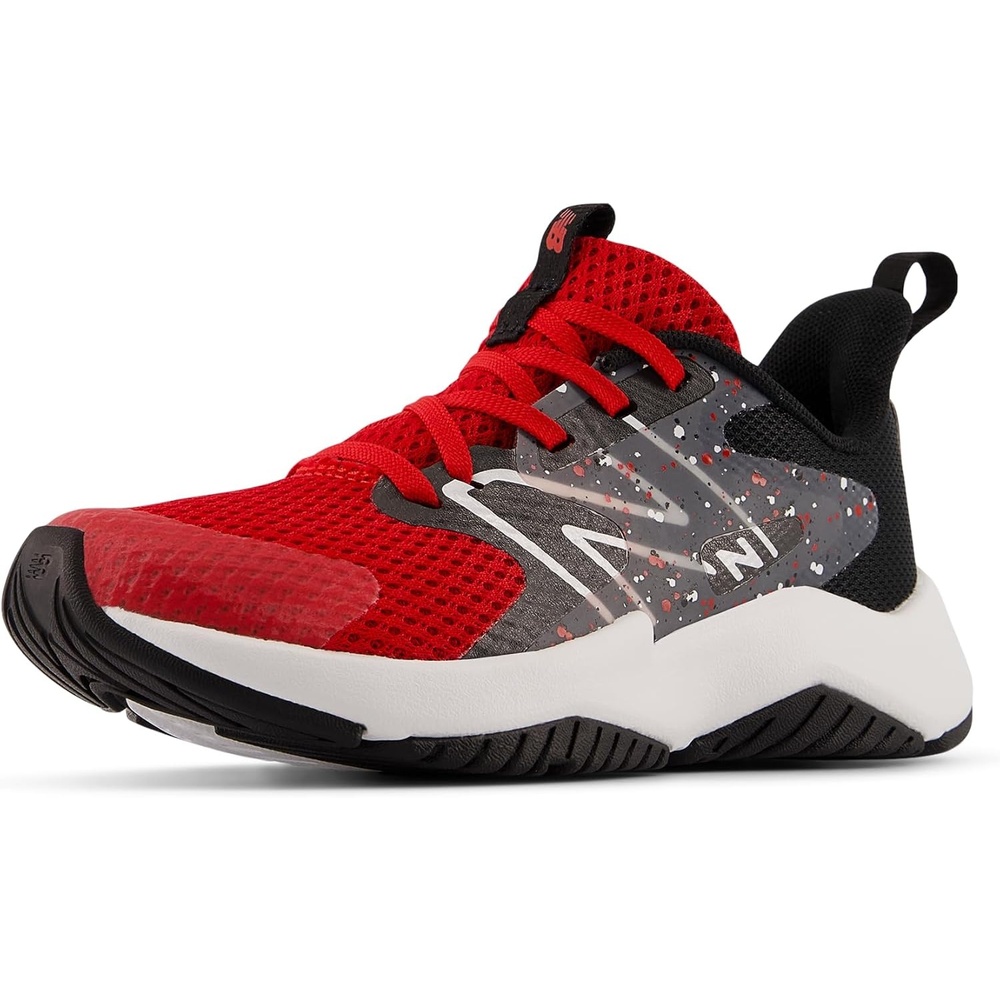 image:imageNew Balance Kids Rave Run V2 LaceUp Running ShoesTeam RedBlackBlack Cement
