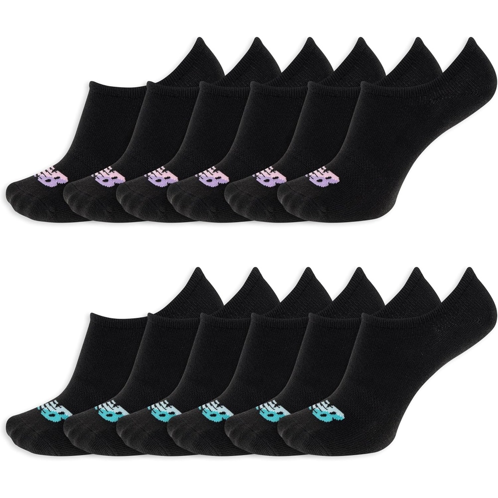 image:imageNew Balance Mens and Womens Performance Cushioned Liner Socks 6 amp 12 Pairs Moisture WickingBlack 12 Pairs