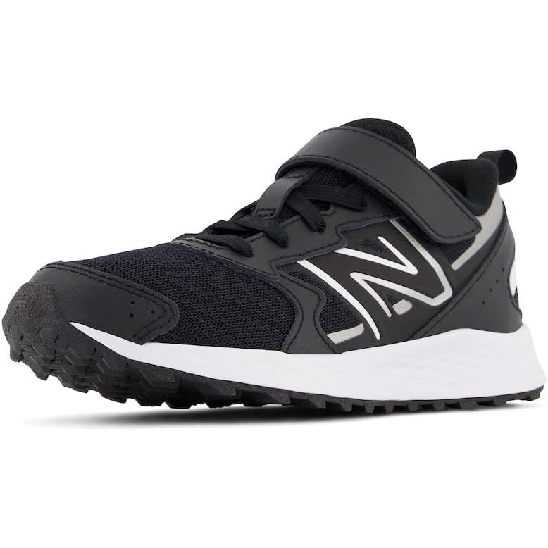 image:imageNew Balance UnisexChild Kids Fresh Foam 650 V1 Bungee Lace with Top Strap Running ShoesBlackMetallic SilverWhite