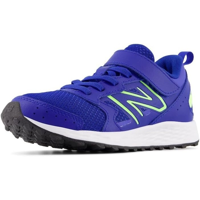 image:imageNew Balance UnisexChild Kids Fresh Foam 650 V1 Bungee Lace with Top Strap Running ShoesTeam RoyalBleached Lime Glo