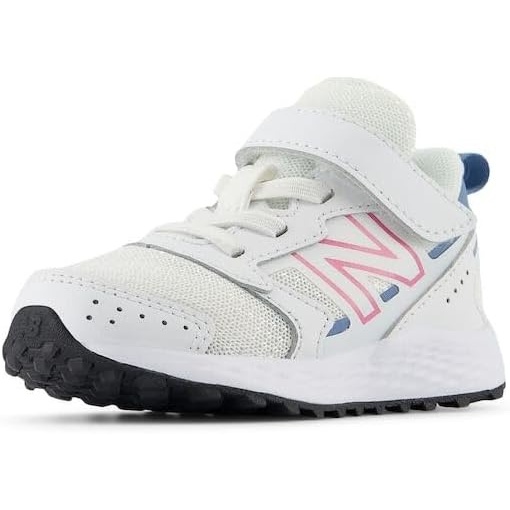 image:imageNew Balance UnisexChild Kids Fresh Foam 650 V1 Bungee Lace with Top Strap Running ShoesWhiteReal PinkHeron Blue