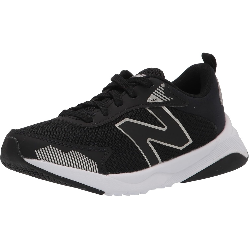 image:imageNew Balance unisexchild 545 V1 LaceupBlackWhiteSilver Metallic