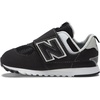 New Balance Baby Boys’ 574 New-b Hook-and-Loop Sneakers | Casual Shoes(Black/Silver Metallic)