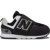 New Balance Baby Boys’ 574 New-b Hook-and-Loop Sneakers | Casual Shoes(Black/Silver Metallic)