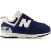 New Balance Baby Boys’ 574 New-b Hook-and-Loop Sneakers | Casual Shoes(Nb Navy/Blast Red)