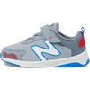 New Balance Baby Boys’ Dynasoft 545 V1 Bungee Lace Sneakers(Steel/Team Red/Blue Oasis)