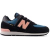 New Balance Kids’ 574 V1 Lace-Up Sneakers(Black/Omega Pink)