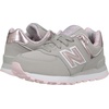 New Balance Kids’ 574 V1 Lace-Up Sneakers(Grey/Rose Gold)