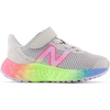 New Balance Kids’ Fresh Foam Arishi V4 Running Shoes(Light Aluminum/Cyber Lilac/Neon Pink)