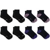 New Balance Kids’ Performance Cushioned Low Cut Socks – 8 Pairs – Breathable Mesh Arch Support(Black)