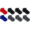 New Balance Kids’ Performance Cushioned Low Cut Socks – 8 Pairs – Breathable Mesh Arch Support(Black Assorted)