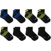 New Balance Kids’ Performance Cushioned Low Cut Socks – 8 Pairs – Breathable Mesh Arch Support(Black Stripe)