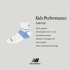 New Balance Kids’ Performance Cushioned Low Cut Socks – 8 Pairs – Breathable Mesh Arch Support(Legacy Black Stripe)