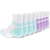 New Balance Kids’ Performance Cushioned Low Cut Socks – 8 Pairs – Breathable Mesh Arch Support(Legacy White)