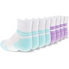 New Balance Kids’ Performance Cushioned Low Cut Socks – 8 Pairs – Breathable Mesh Arch Support(White)