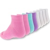 New Balance Kids’ Performance Cushioned Low Cut Socks – 8 Pairs – Breathable Mesh Arch Support(White/Pastel)