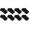 New Balance Kids’ Performance Cushioned No Show Socks – 8 Pairs – Breathable Mesh Arch Support(Black (Pink Logo))