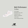 New Balance Kids’ Performance Cushioned No Show Socks – 8 Pairs – Breathable Mesh Arch Support(Black (Red Logo))