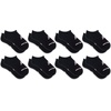 New Balance Kids’ Performance Cushioned No Show Socks – 8 Pairs – Breathable Mesh Arch Support(Legacy Black (Pink Logo))