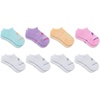 New Balance Kids’ Performance Cushioned No Show Socks – 8 Pairs – Breathable Mesh Arch Support(Legacy White/Pastel)