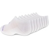 New Balance Kids’ Performance Cushioned No Show Socks – 8 Pairs – Breathable Mesh Arch Support(White (Purple Logo))