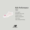 New Balance Kids’ Performance Liner Socks – 8 Pairs – Breathable Half Cushion & Arch Support(Black (Teal/Pink Logo))