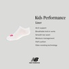 New Balance Kids’ Performance Liner Socks – 8 Pairs – Breathable Half Cushion & Arch Support(White (Pink/Teal Logo))