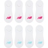 New Balance Kids’ Performance Liner Socks – 8 Pairs – Breathable Half Cushion & Arch Support(White (Pink/Teal Logo))