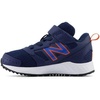 New Balance Unisex-Child Kids Fresh Foam 650 V1 Bungee Lace with Top Strap | Running Shoes(Nb Navy/Blue Oasis/Team Orange)