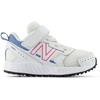 New Balance Unisex-Child Kids Fresh Foam 650 V1 Bungee Lace with Top Strap | Running Shoes(White/Real Pink/Heron Blue)